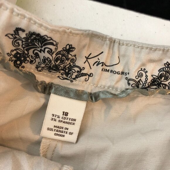 Kim Rogers Womens Khaki Cotton/Spandex Shorts Size 18 - Picture 3 of 3
